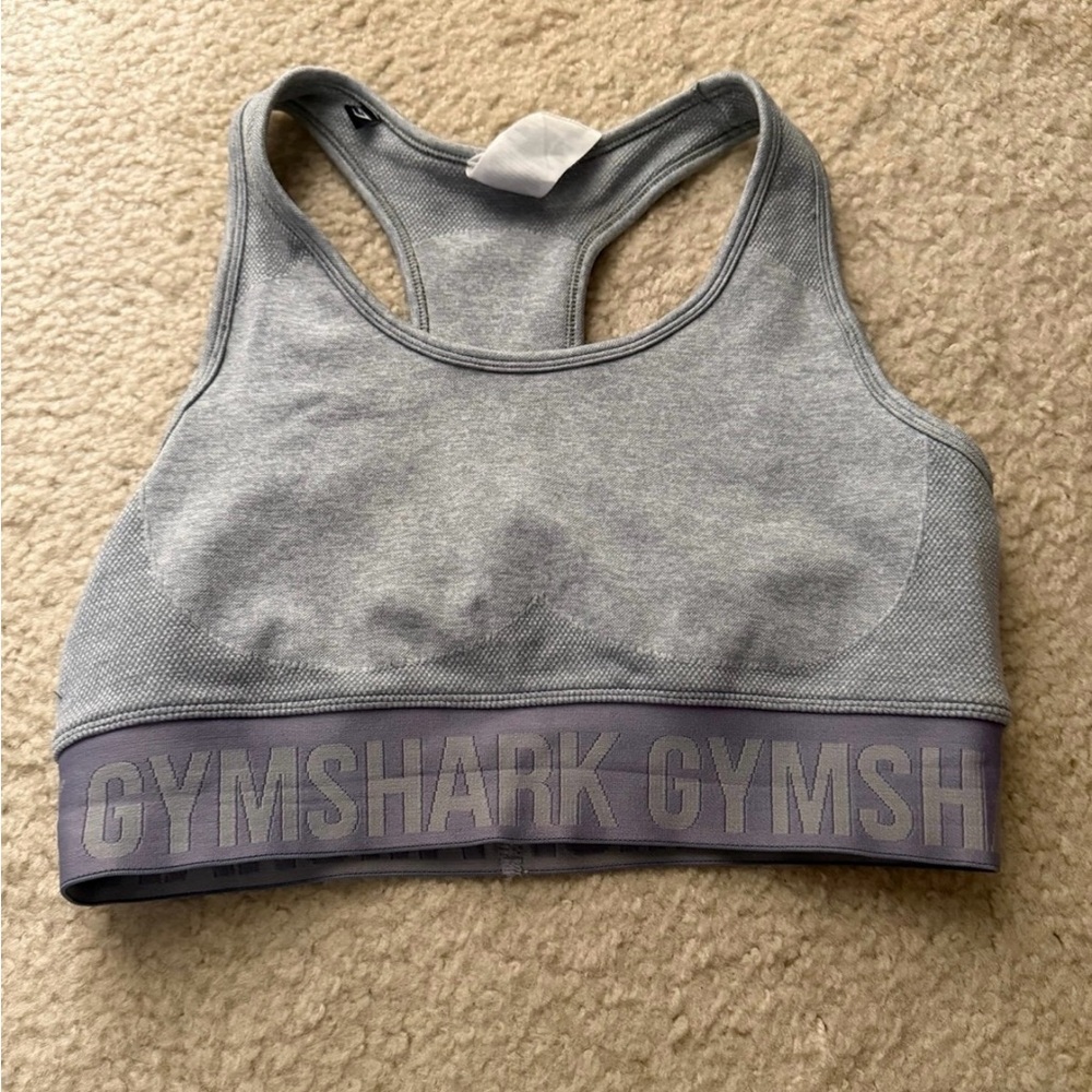 Gymshark Gray Sports Bra with Racerback Design